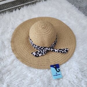 O'Rageous Women's Animal Print Band Sparkle Sun Hat. One Size. New.